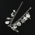 Disney Movie The Nightmare Before Christmas Jack Skellington Vintage Silver Plating DIY Bracelet for Women Party Accessories. 