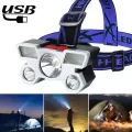 Original 5 LED Headlight Built-In 18650/800 MAh & 14500/400 MAh Battery Powerful Headlamp 4 Modes Rechargeable USB Portable Outdoor Camping Headlight Torch Light Camping Torch Light Lamp With USB Lantern Lampe For Camping Running Fishing Cycling. 