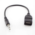 3.5mm jack male to USb Female jack 3.5 male Converter Headphone Earphone Audio Cable Adapter Connector Cord for mp3 4 phone pc. 