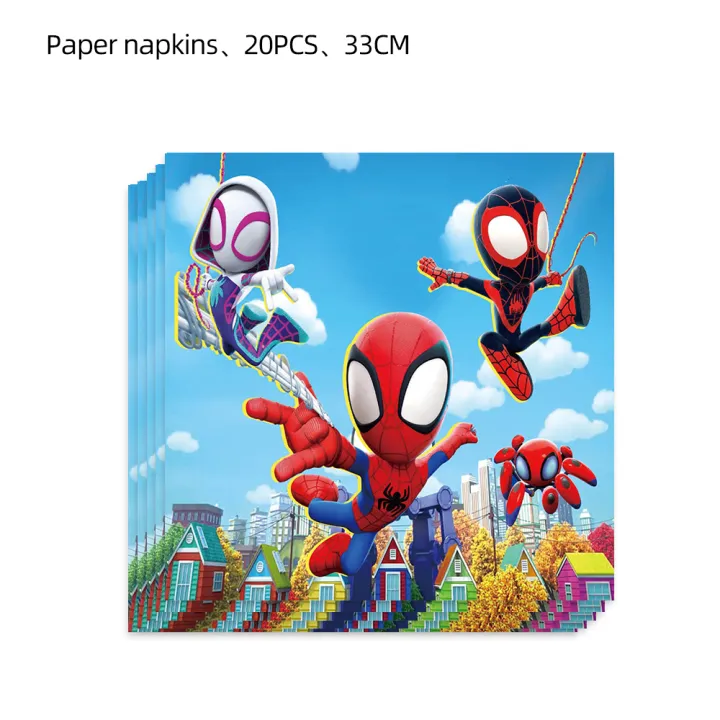 Spidey%20And%20His%20Amazing%20Friends%20Party%20Decoration%20Spiderman%20Birthday%20Theme%20Tableware%20Paper%20Plates%20Balloons%20Baby%20Shower%20-%20Image%206