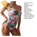 Quick Drying Swimwear Floral Print Halter One-piece Swimsuit for Women Beachwear for Quick Drying Skinny Look Summer Bathing Suit Women Monokini Swimsuit. 