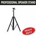 Universal Speaker Stand Mount Holder Heavy Duty Tripod w/ Adjustable Height from 40” to 71” and 35mm Compatible Insert Easy Mobility Safety Pin and Knob Tension Locking for Stability. 
