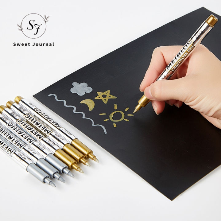 Sweet Journal 2PCS Metallic Waterproof Permanent Paint