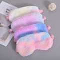 Plush Sleeping Mask Tie Dye Gradient Plush Eye Patch Kids Cute Cat Shading Eye Mask Travel Rest Sleeping Aid Eyepatch. 