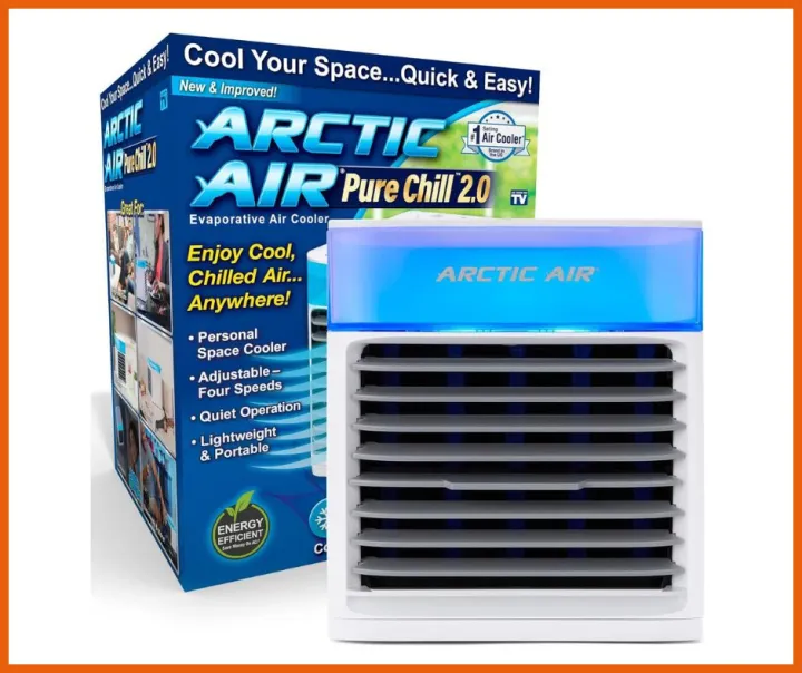 Mini Air Cooler, Arctic Air Pure Chill Evaporative Air Cooler Powerful 3-Speed Personal Cooler, Air Cooler - Powerful, Quiet, Lightweight and Portable Space Cooler with Hydro-Chill Technology