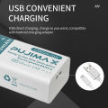 PUJIMAX 1pcs usb c 9v rechargeable battery type c 6f22 9v battery 1200mah 9v lithium battery charger for multimeter microphone. 