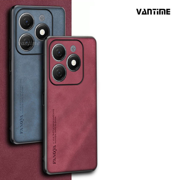 Vantime for Tecno Spark Go 2024 / Spark 20C / Spark 20 Case Soft Pure Leather Slim Matte Back Cover