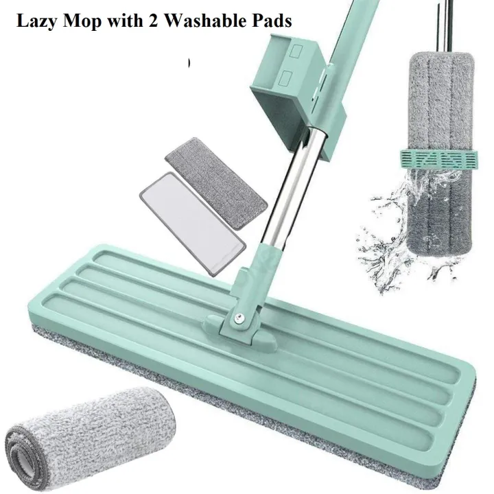 Flat%20Microfiber%20Magic%20Mop%20for%20Floor%20Cleaning,%20Home%20Hands%20Free%20Squeeze%20Mop%20360%C2%B0%20for%20Hardwood,%20Laminate%20Floor,%20Stainless-Steel%20Handle%20with%202%20Washable%20Pads%20-%20Image%202