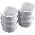 4 cups Cup cake ceramic baking cup ceramic baking tray Ceramic Baking Cups for Creme Brulee Custard Dessert Dishes snack baking cup White- 3.5 Inches. 