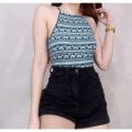 ❧✑ Kathryn Elephant Print Halter Top Top /Croptop Xs To Small Genelle23. 