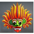 Sri Lankan Wooden Mask 6"Traditional Devil Home Decor Hanging Mask Size 6 inch (Ginidal Raksha). 