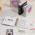 MINKYS Kawaii Love Heart 1/2/3 inch 3 Ring Kpop Photocards Binder Book +20pcs Sleeves Set Idol Photo Cards Album Collection Book. 