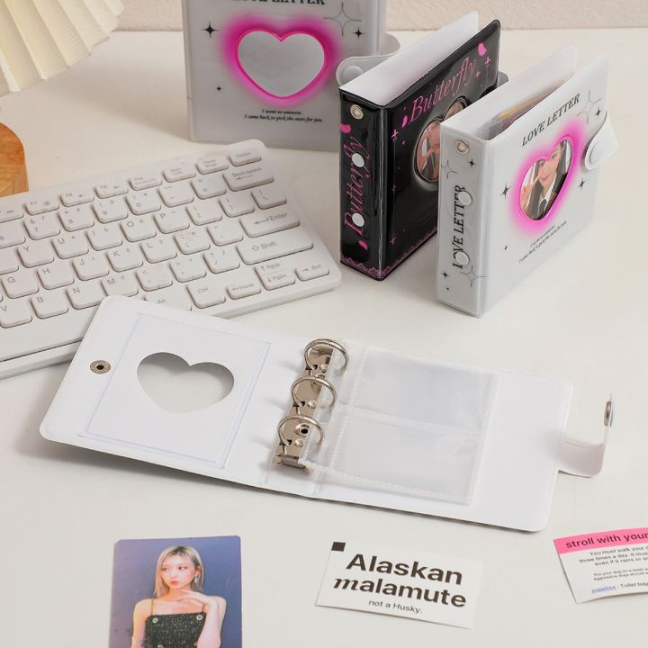 MINKYS%20Kawaii%20Love%20Heart%201/2/3%20inch%203%20Ring%20Kpop%20Photocards%20Binder%20Book%20+20pcs%20Sleeves%20Set%20Idol%20Photo%20Cards%20Album%20Collection%20Book%20-%20Image%204