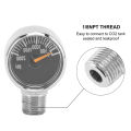CO2 Pressure Gauge 1/8NPT Clear Dial CO2 Keg Pressure Gauge for CO2 Cylinder. 