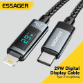 Essager USB Type C Cable for iPhone14 13 12 11 Pro Max PD 29W Fast Charging Wire for iPhone Charger Cable Digital Display Cable. 