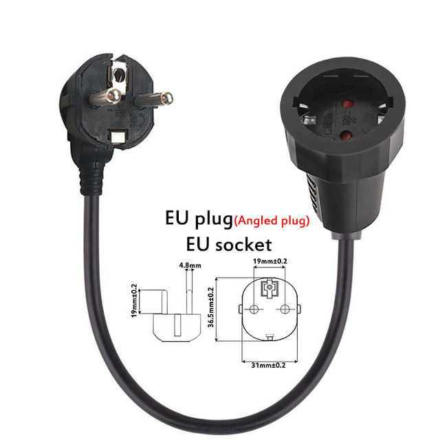 【Folio & Light】Power Extension Cord Male Plug To Female Socket Adapter Power Cable Italy Au Eu Uk Plug To Eu Socket European Travel Conversion