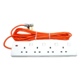 Extension Wire Cord / Orange 5M Length Trailing Socket 13A, 4Way with Individual Switches, Extension Wire Cord Wire Code Multi Plug / Orange / Extension Wire Cord Wire Code Multi Plug. 