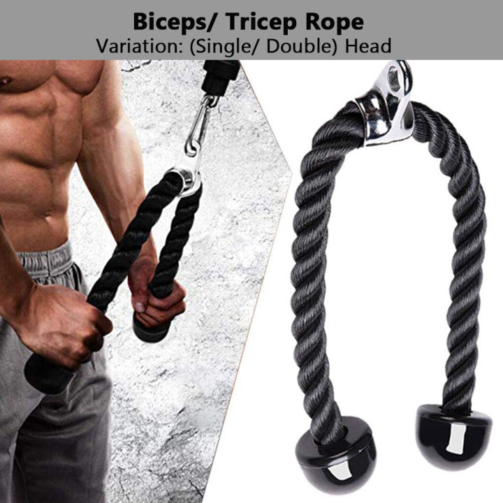 3H High Grade Single/Double Pull Biceps Tricep Rope (Pull Down Cord ...