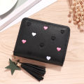 Cute design Women small wallet Stylish Small-sized Zipper closure Ladies mini tassel wallet with tassel PU leather material Cute girl short zipper wallet for Daily use Travel Parties Girls' night out. 