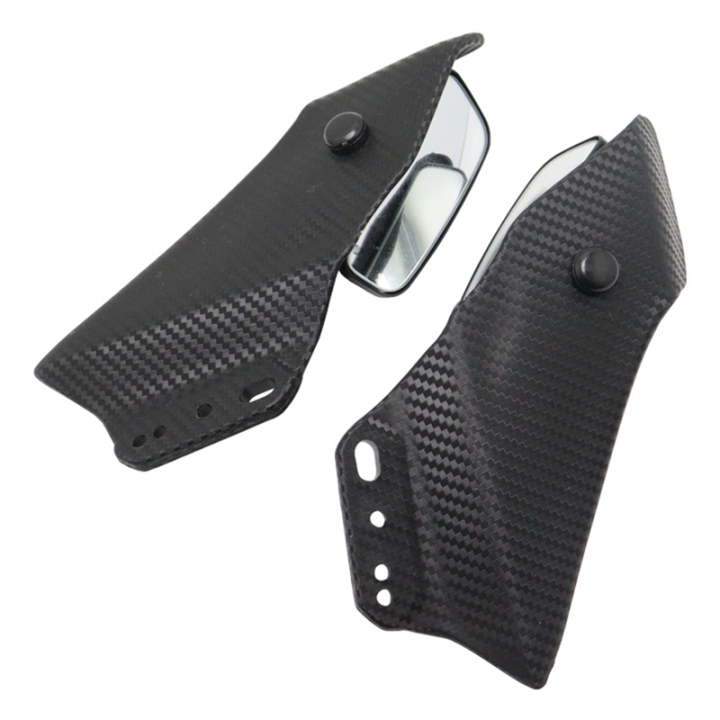 Motorcycle Flank Spoiler Fairing with Mirrors Adjustable ABS Carbon ...