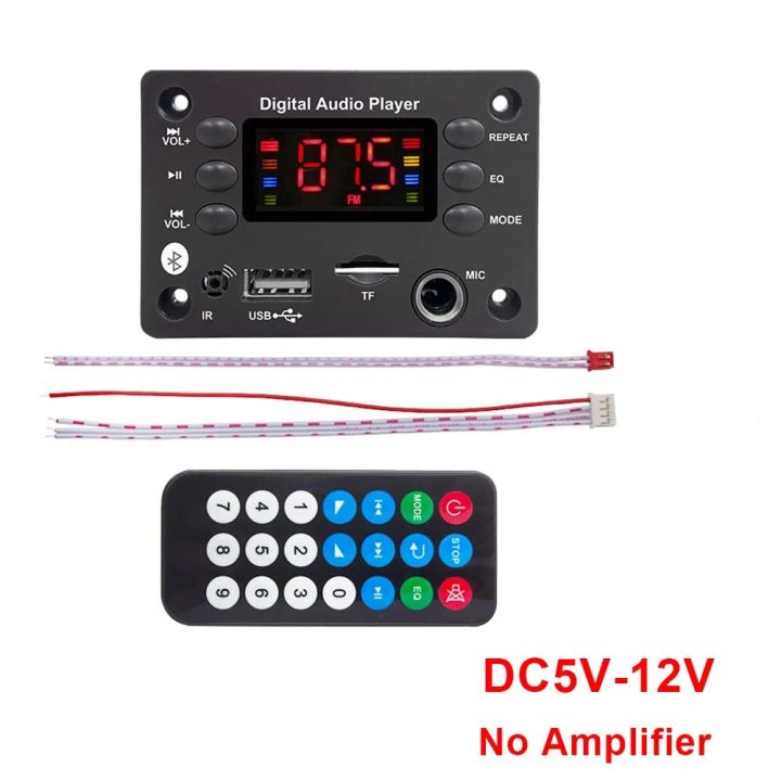 Bluetooth  MP3 kit Decoder Board 6.5mm Karaoke Microphone FM Radio USB TF Mp3 Music Car Player for Amplifiers