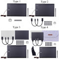 [Ready Stock]10x6 Inch Professional Graphics Drawing Tablet 12 Express Keys with 8192 Levels Bat-tery-Free Stylus/8pcs Nibs/Pen Clip Support PC/Laptop Connection for Painting Designing Online Course. 
