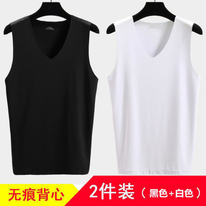2%20Summer%20Men's%20Vest%20Men's%20Short%20Sleeve%20Seamless%20Vest%20Sleeveless%20Ice%20Silk%20T%20T-shirt%20Sports%20Oversized%20Waistcoat%20Clothes%20-%20Image%203