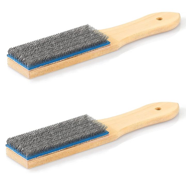 File Card Brush Steel Card File Brush Cleaner Remove Chip Metal Bits Cleaning 8.26 Inch Length, 2 Pieces