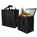 2 Pack Insulated Reusable Grocery Bag Food Delivery Bag with Dual Zipper. 