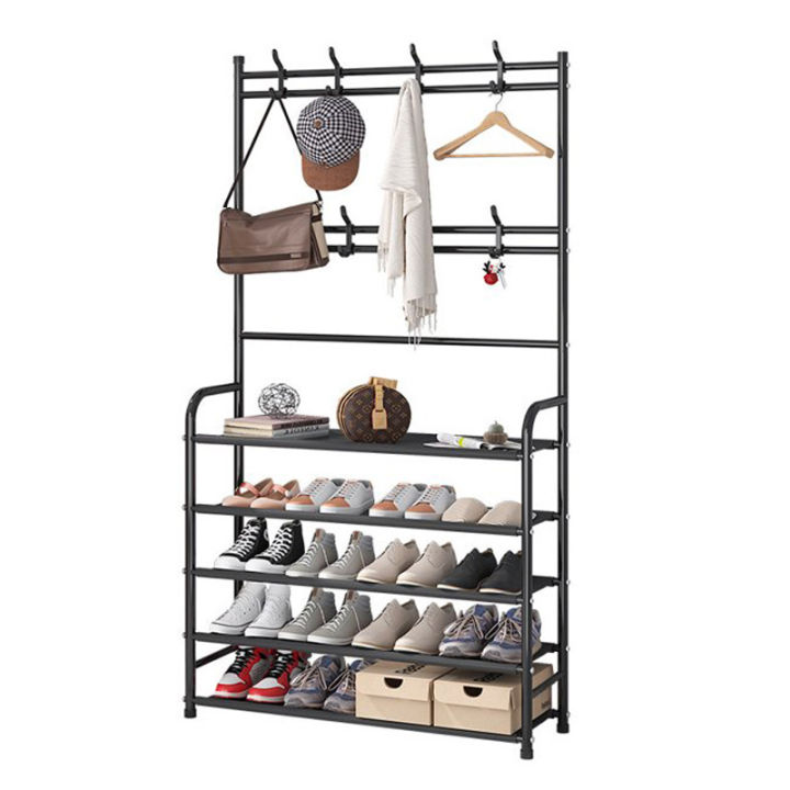 Entryway Coat Rack Large Space, 5-Tier Shoe Storage, Hanging