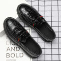 Summer Men's Casual Leather Shoes Slip-on Lofter Men's Shoes Tods Autumn Korean Style Versatile Trendy British Loafers. 