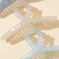 4pcs Jelly Colour Small Sequin Cross Grip Clip Temperament Acrylic Large 13cm Shark Clip Back Of Head Hair Grip. 