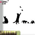Cartoon Black Naughty Kitten Wall Sticker For Kids Room Bedroom Stairs Home Decoration Vinyl Wall Decals Cute Cats DIY Art Mural. 