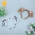 Women Headband Dalmatians Ear Scrunchies Cute Plush Dot Print Dog Ears Headband Kid Adult Animal Shape Elastic Hair Hoop Cosplay Costume Accessory Gift Cartoon Hair Hoop. 