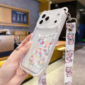 HOCE Cute Flower Bear Ear Crossbody Phone Cases For iPhone 17 16 15 13 12 11 14 Pro XS Max X 7 8 14 15 16 Plus 17 Air Case Lanyard Strap Shockproof Soft Cover. 