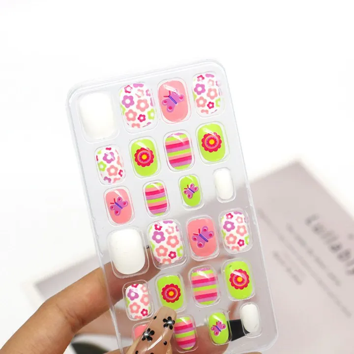 24Pcs/Set%20Cartoon%20Style%20Kids%20Nails%20Detachable%20Press%20On%20Nails%20Full%20Cover%20Press%20Stick%20On%20Nails%20Children%20Nail%20Decor%20-%20Image%202