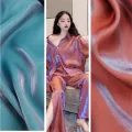Colorful Light Glass Silk Satin Gradient Fabric Delicate Silky Smooth Dress Wedding Dress Net Red Hanfu Fabric SwXB. 