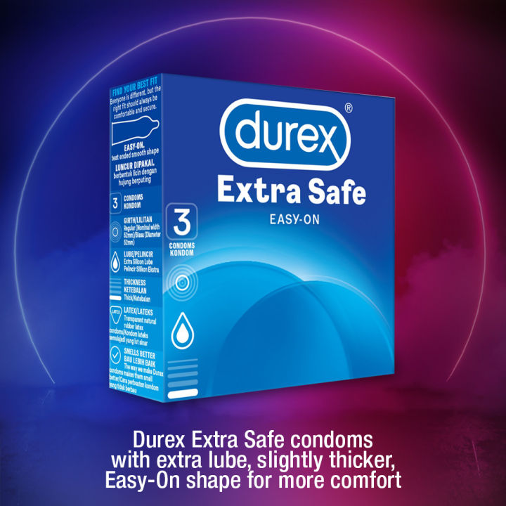 Durex%20Condoms%20Extra%20Safe%209'S%20(3's%20X%203),%20Extra%20Lubricated%20Slightly%20Thicker%20Easy-On%20Shape%20For%20Greater%20Comfort%20-%20Image%202