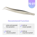 NATUHANA Eyelash Extension Tweezers Anti-static ESD Stainless Steel Curved Straight Eyebrow Tweezers Makeup Tools for Lashes. 