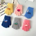Cartoon Car Baby Gloves Winter Thick Knit Warm Boy Girl Full Finger Mittens Outdoor Windproof Toddler Kids Five Finger Gloves. 