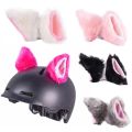 1Pair Cat Plush Ears Helmet Decor Cute Motorbike Cycling Styling Helmet Decorate Sticker Accessories Cosplayer Decoration Gift. 