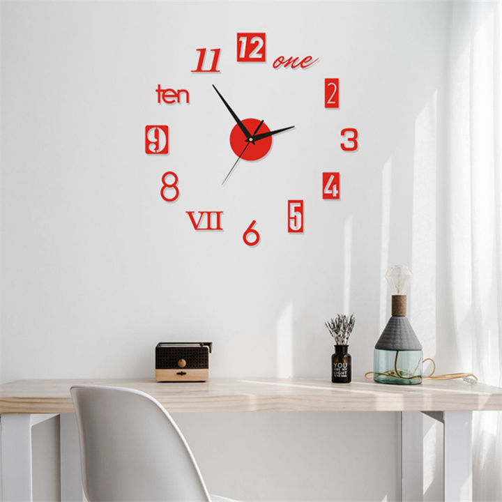 GOIKEA%20Acrylic%20Wall%20Clock%20with%203D%20Effect%20Silent%20Movement%20Large%20Numbers%20Mirror%20Design%20for%20Living%20Room%20Bedroom%20Office%2040cm%20-%20Image%204