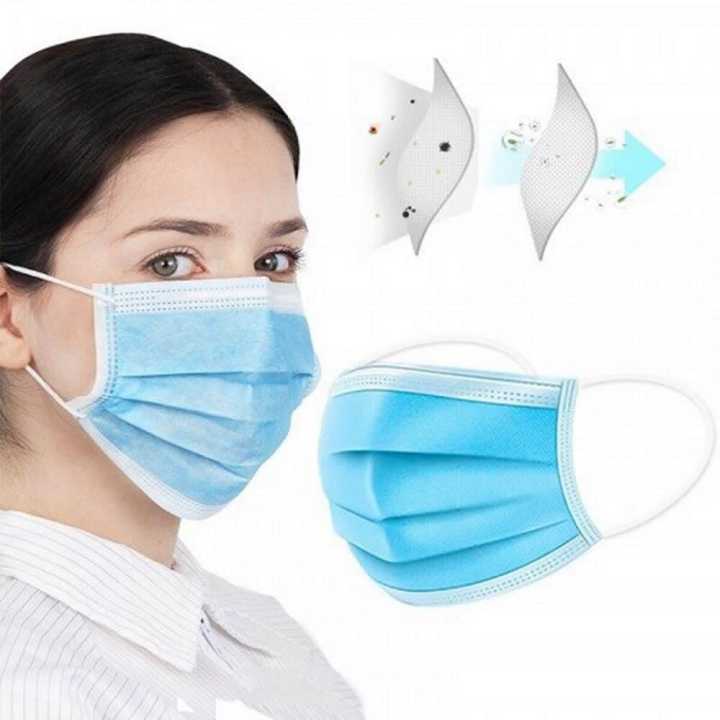 50/100/500/1000 pcs 3 ply blue earloop Disposable Face Mask Melt blown Filter Anti COVID-19 Made in Sri Lanka 3 layer Protection Export quality