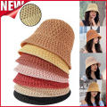 Foldable Sun hat Trendy Summer Bucket Straw hat Women's Ladies Beach caps for Outdoor activities Beachwear Vacation Sun protection Casual fashion Women. 