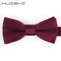 HUISHI 34 Colors Solid Fashion Bowties Groom Kids Formal Colourful Children Cravat Green Marriage Butterfly Wedding Bow ties. 