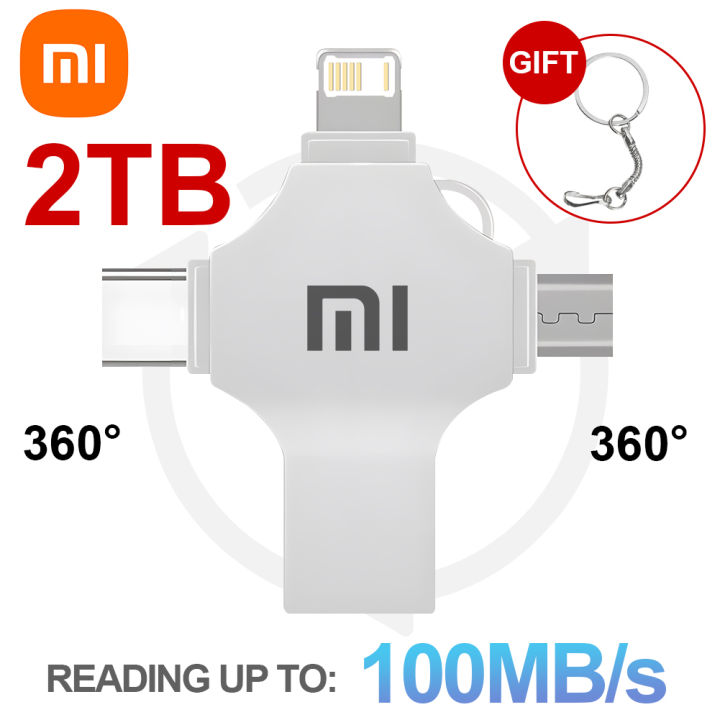 XIAOMI 2TB USB Flash Drive pendrive For iPhone /ipad Usb/Otg 4 in 1 Pen Drive For all iOS External Storage Devices/ cell phone