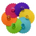 6PCS  Cute Anti-Dust Silicone Glass Cup Cover Coffee Mug Suction Seal Lid Cap Food Grade Creative Round Mug Cover. 