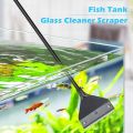 Aquarium Algae Scraper Fish Tank Cleaner Maintenance Glass Cleaner Scraper with Extension Rod and 10 Blades. 