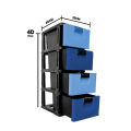 Drawer Set 4 in 1 Rattan Type (Emboss) baby drawer wardrobe cupboard storage multi color, blue, pink, Brown mix & Gray kids’ furniture. 
