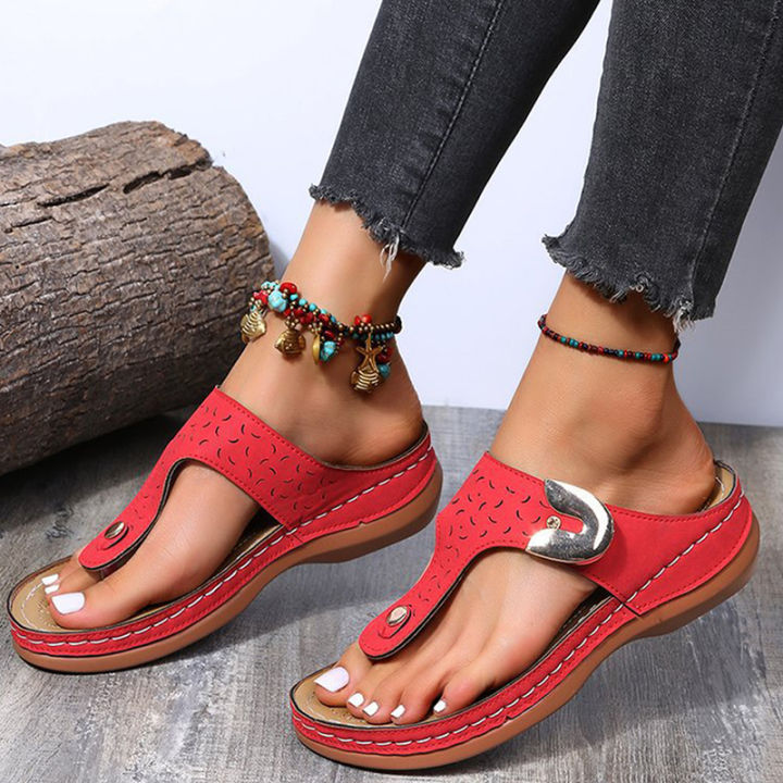 Women Sandals Soft Bottom Wedges Shoes Women Summer Sandals Med Heels Platform Sandals Shoes Female Wedge Sandalias Mujer